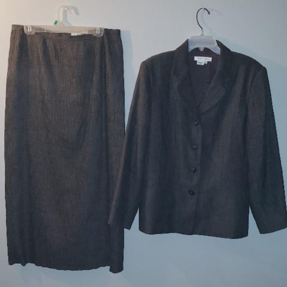 Two Piece Gray Suit Set